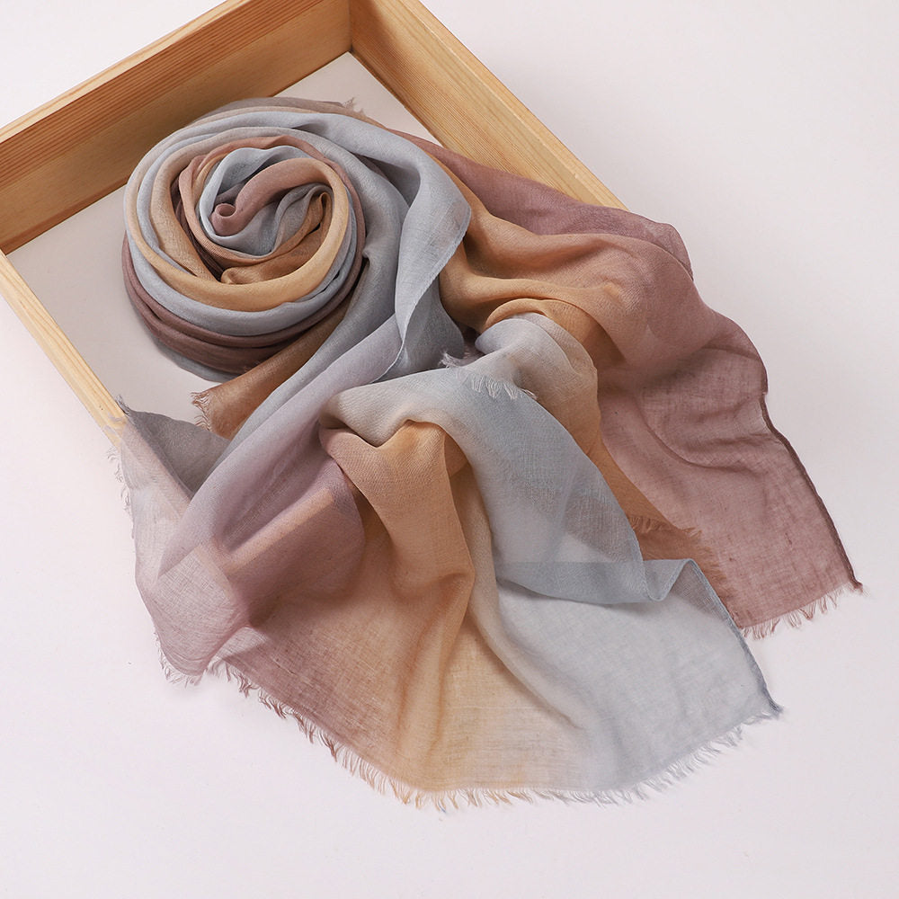 Stunning Dusty Mauve Summer Friendly Gradient Color Imported Long Hijab / Orna