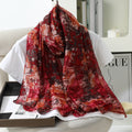 Gorgeous Red Printed Soft Lightweight Long Hijab / Orna