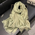 Stunning Light Olive Color Imported Shiny Party Hijab / Orna