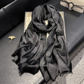 Stylish Black Color Imported Shiny Party Hijab / Orna
