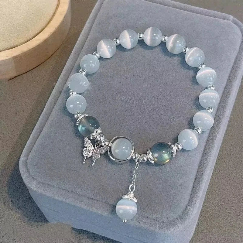 Imported butterfly faux cat's eye bracelet