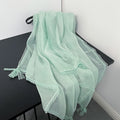 Stunning Sea Green Imported Premium Soft Cotton Lace Hijab / Orna
