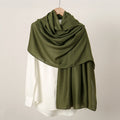 Classy army green colour long cotton hijab / orna