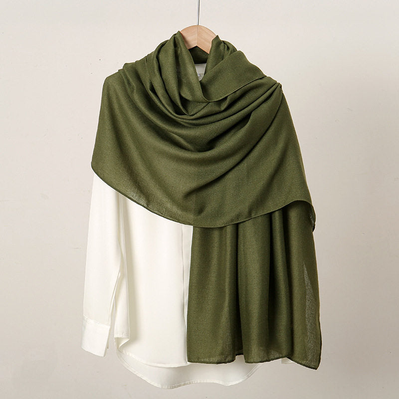 Classy army green colour long cotton hijab / orna