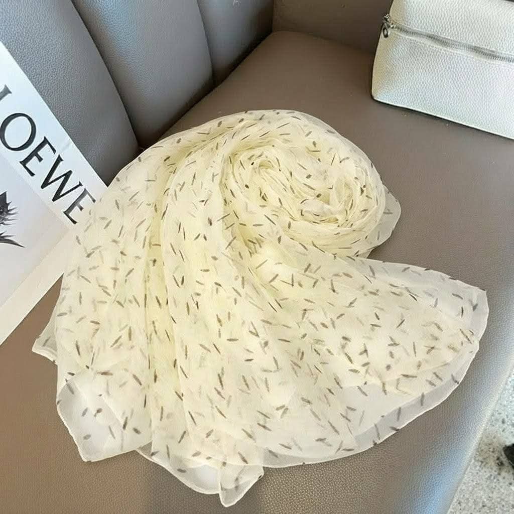 Sophisticated off white color soft long georgette scarf