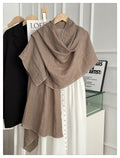 Beautiful Khaki Color Japanese-Style Imported Summer Friendly Long Wrinkled Cotton Hijab / Orna